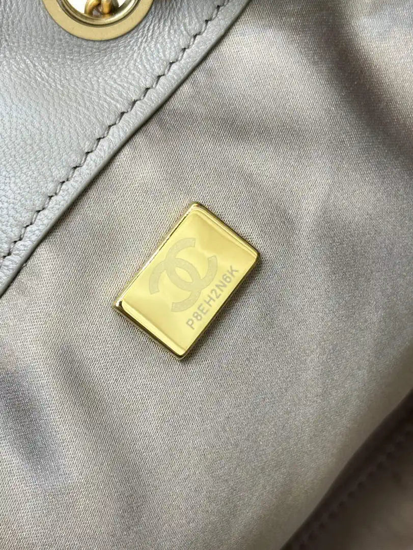 Chanel AS5311 Large Hobo Suede & Gold-Tone Metal Ligth Gray