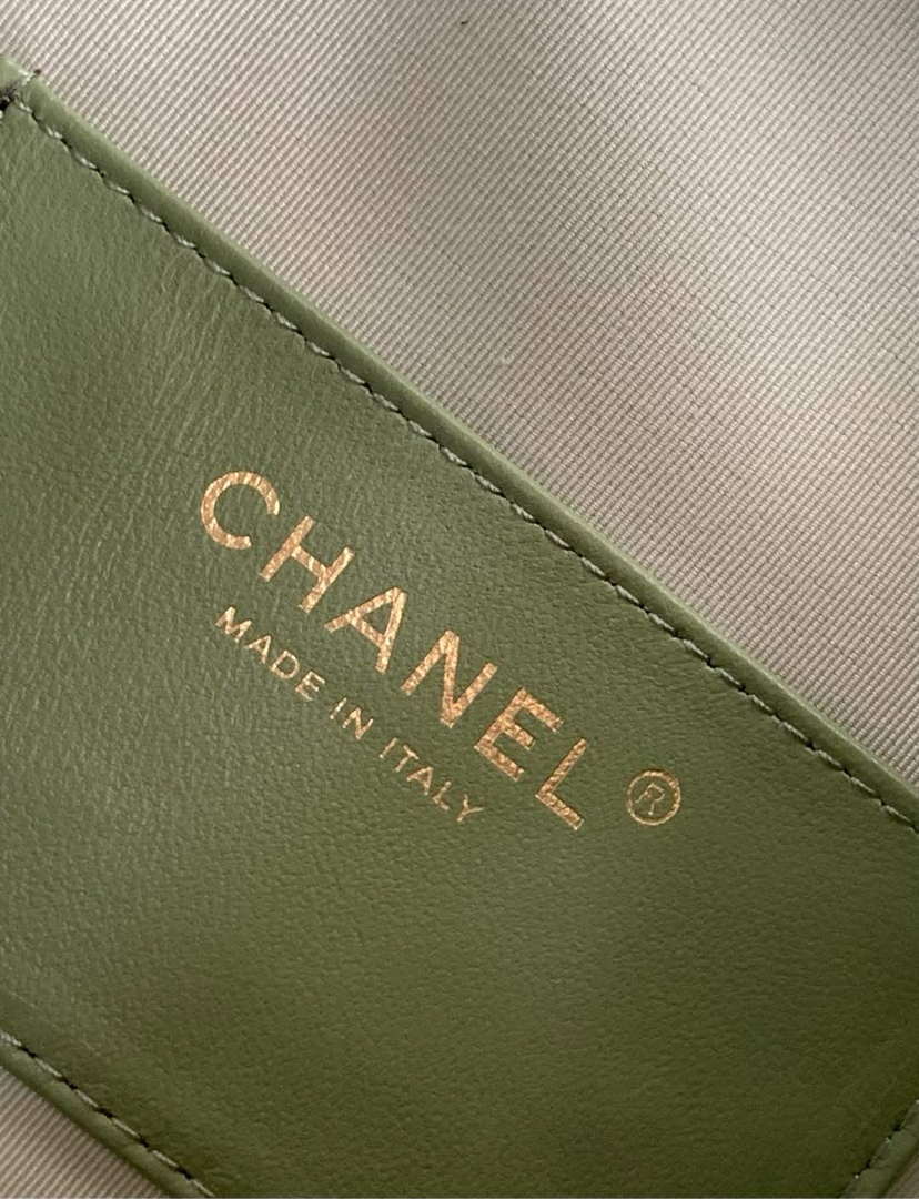 Chanel AS5311 Large Hobo Suede & Gold-Tone Metal Light Green
