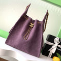Chanel AS5311 Large Hobo Suede & Gold-Tone Metal Purple - Default Title - View 1