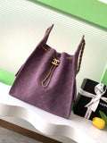 Chanel AS5311 Large Hobo Suede & Gold-Tone Metal Purple