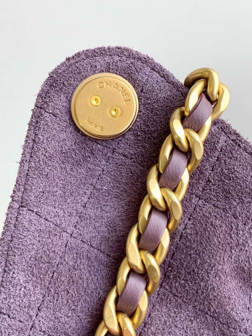 Chanel AS5311 Large Hobo Suede & Gold-Tone Metal Purple