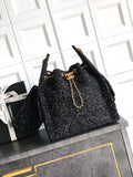 Chanel AS5311 Large Hobo Tweed & Gold-Tone Metal Black