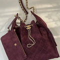 Chanel AS5311 Medium Hobo Suede Wine Red