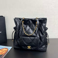 Chanel AS5315 Shopping Bag Shiny Lambskin & Gold-Tone Metal Black - Default Title - View 1