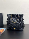 Chanel AS5315 Shopping Bag Shiny Lambskin & Gold-Tone Metal Black