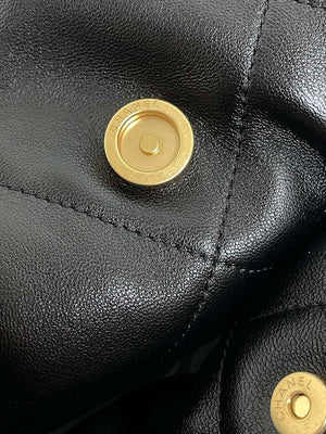 Chanel AS5315 Shopping Bag Shiny Lambskin & Gold-Tone Metal Black - Default Title - View 7