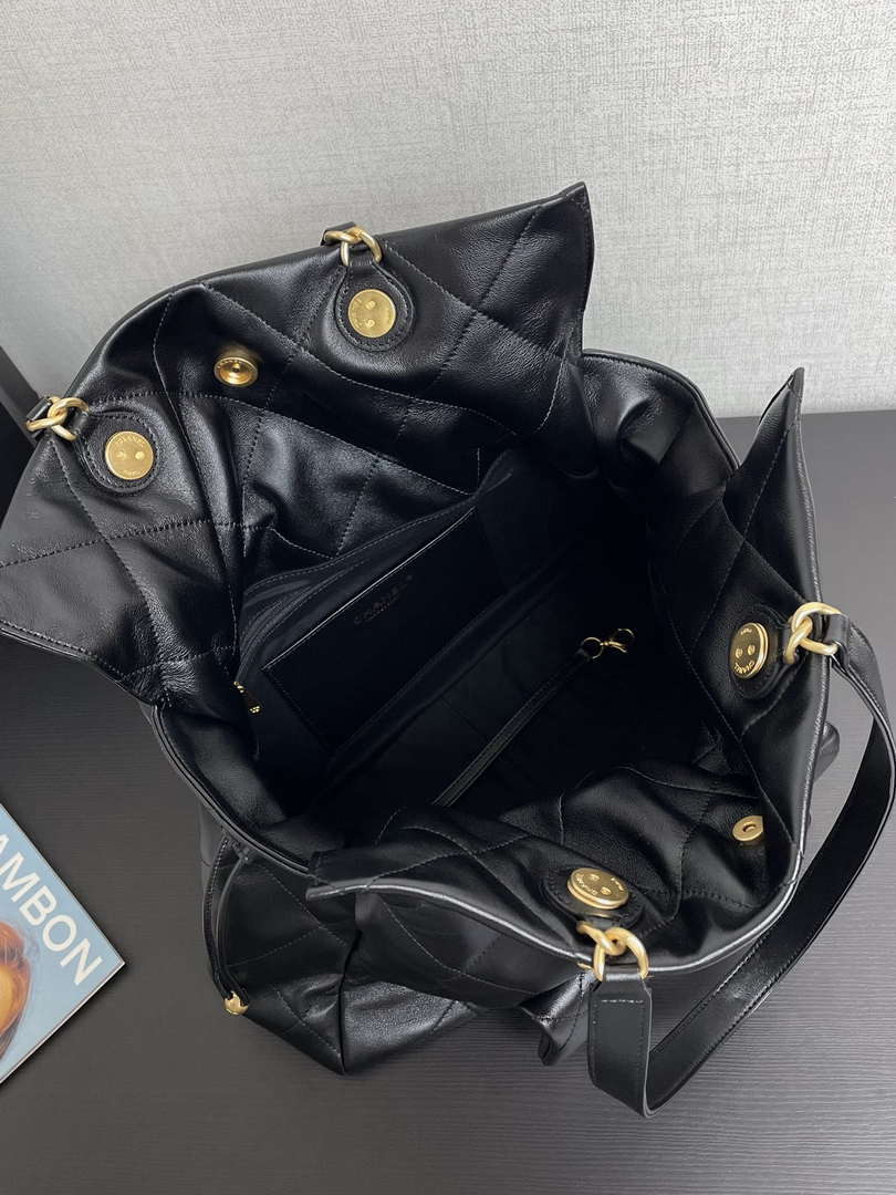 Chanel AS5315 Shopping Bag Shiny Lambskin & Gold-Tone Metal Black - Default Title - View 8