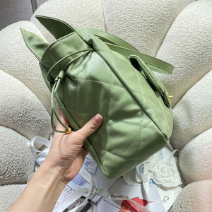 Chanel AS5315 Shopping Bag Shiny Lambskin & Gold-Tone Metal Green - Default Title - View 3