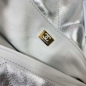 Chanel AS5315 Shopping Bag Shiny Lambskin & Gold-Tone Metal Silver - Default Title - View 9