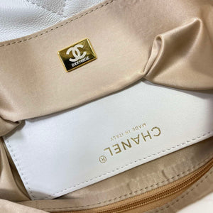 Chanel AS5315 Shopping Bag Shiny Lambskin & Gold-Tone Metal  White - Default Title - View 9