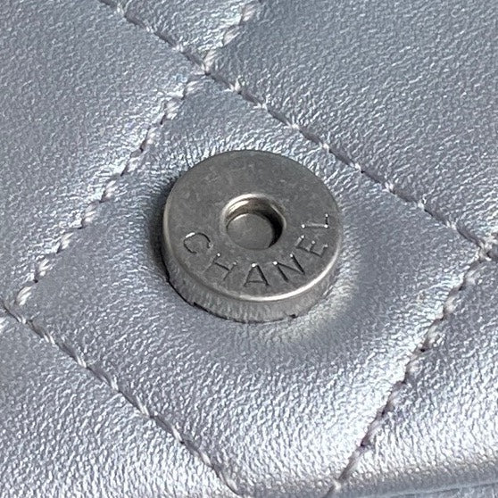 Chanel AS5339 Small Hobo Shiny Lambskin & Silver-Tone Metal Silver