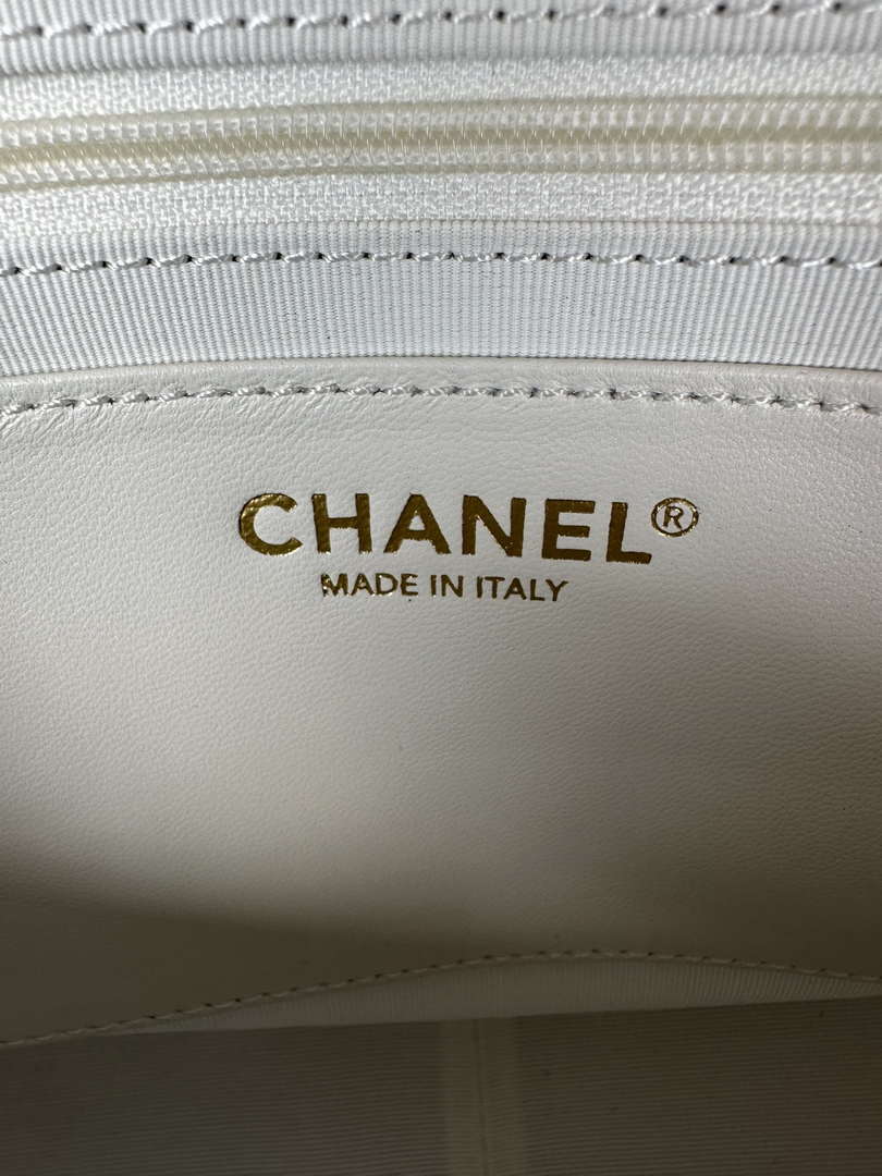 Chanel AS5339 Small Hobo Shiny Lambskin & Gold-Tone Metal White - Default Title - View 9