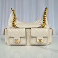 Chanel AS5339 Small Hobo Shiny Lambskin & Gold-Tone Metal Apricot - Default Title - View 1