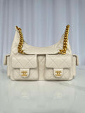 Chanel AS5339 Small Hobo Shiny Lambskin & Gold-Tone Metal Apricot