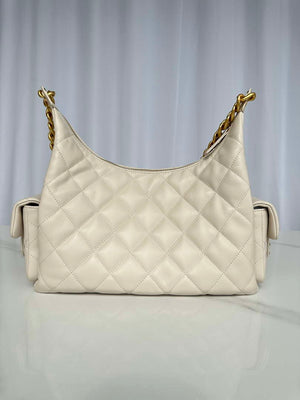 Chanel AS5339 Small Hobo Shiny Lambskin & Gold-Tone Metal Apricot - Default Title - View 3