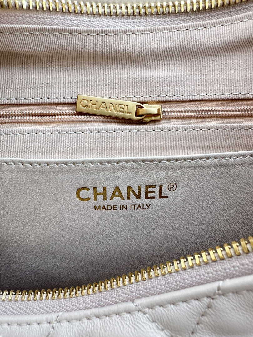 Chanel AS5339 Small Hobo Shiny Lambskin & Gold-Tone Metal Apricot