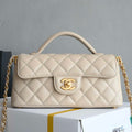 Chanel 25SS AS5354 Mini Flap Bag with Top Handle Lambskin Apricot - Default Title - View 1