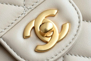Chanel 25SS AS5354 Mini Flap Bag with Top Handle Lambskin Apricot - Default Title - View 5