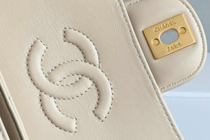 Chanel 25SS AS5354 Mini Flap Bag with Top Handle Lambskin Apricot - Default Title - View 7