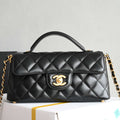 Chanel 25SS AS5354 Mini Flap Bag with Top Handle Lambskin Black - Default Title - View 1