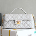 Chanel 25SS AS5354 Mini Flap Bag with Top Handle Lambskin Gray - Default Title - View 1
