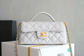 Chanel 25SS AS5354 Mini Flap Bag with Top Handle Lambskin Gray