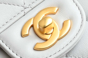 Chanel 25SS AS5354 Mini Flap Bag with Top Handle Lambskin Gray - Default Title - View 5