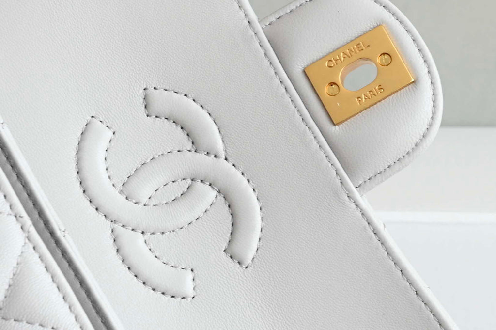 Chanel 25SS AS5354 Mini Flap Bag with Top Handle Lambskin Gray