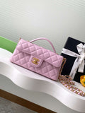 Chanel 25SS AS5354 Mini Flap Bag with Top Handle Lambskin Pink