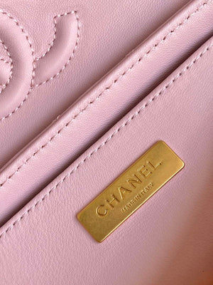 Chanel 25SS AS5354 Mini Flap Bag with Top Handle Lambskin Pink - Default Title - View 9