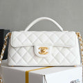 Chanel 25SS AS5354 Mini Flap Bag with Top Handle Lambskin White - Default Title - View 1