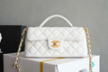 Chanel 25SS AS5354 Mini Flap Bag with Top Handle Lambskin White