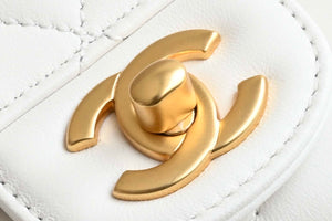 Chanel 25SS AS5354 Mini Flap Bag with Top Handle Lambskin White - Default Title - View 5