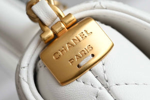 Chanel 25SS AS5354 Mini Flap Bag with Top Handle Lambskin White - Default Title - View 6