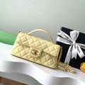 Chanel 25SS AS5354 Mini Flap Bag with Top Handle Lambskin Yellow - Default Title - View 1