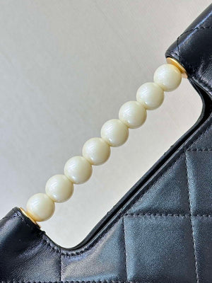 Chanel AS5390 25P Limited Edition Pearl Handle Flap Bag Black Lambskin - Default Title - View 3