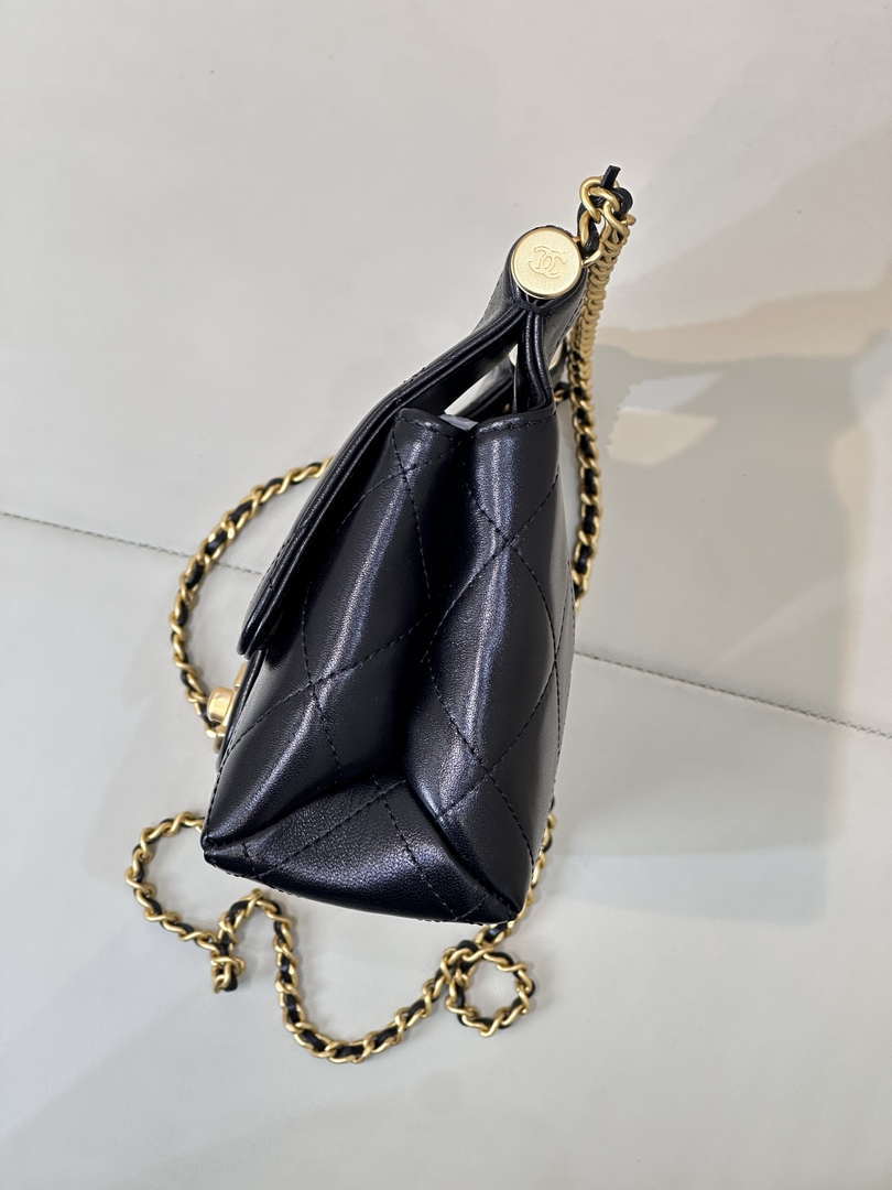 Chanel AS5390 25P Limited Edition Pearl Handle Flap Bag Black Lambskin - Default Title - View 19