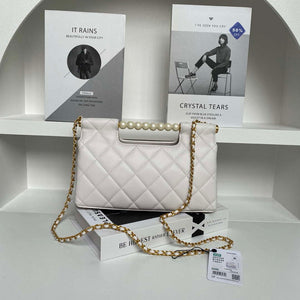 Chanel AS5390 25P Limited Edition Pearl Handle Flap Bag White Lambskin - Default Title - View 2