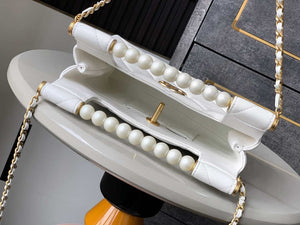 Chanel AS5413 25P Limited Edition Pearl Small Tote  Bag White Lambskin - Default Title - View 8