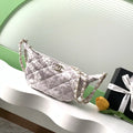 Chanel AS5431 Large Hobo Bag Printed Denim Gray & White
