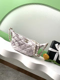 Chanel AS5431 Large Hobo Bag Printed Denim Gray & White