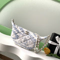 Chanel AS5431 Large Hobo Bag Printed Denim Light Blue & White