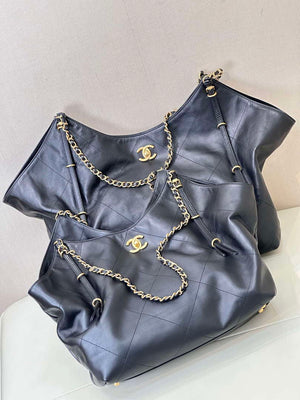Chanel AS5463 25SS Maxi Shopping Bag  Calfskin & Gold-Tone Metal  Black - Default Title - View 18