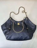 Chanel AS5466 25SS Large Shopping Bag  Calfskin & Gold-Tone Metal  Black
