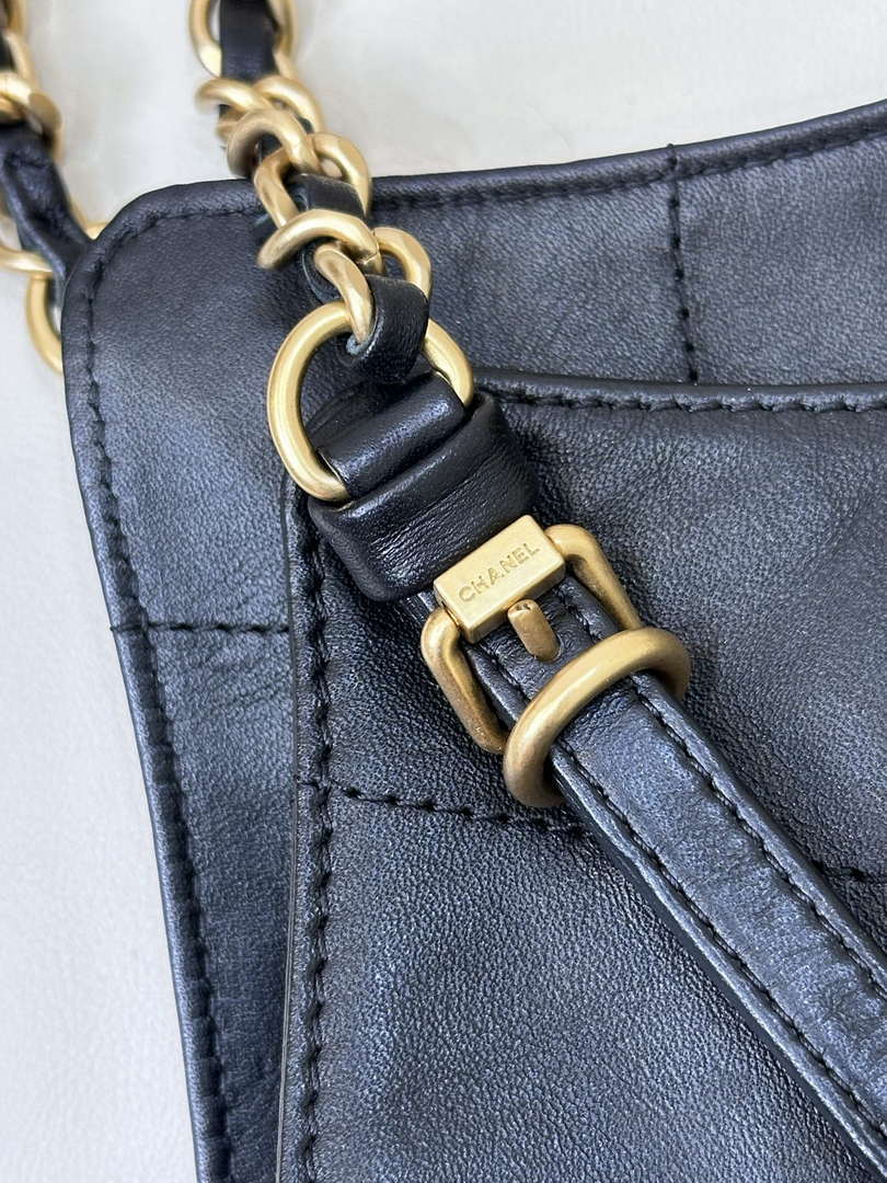 Chanel AS5466 25SS Large Shopping Bag  Calfskin & Gold-Tone Metal  Black
