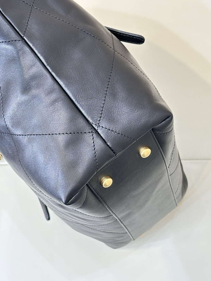 Chanel AS5466 25SS Large Shopping Bag  Calfskin & Gold-Tone Metal  Black