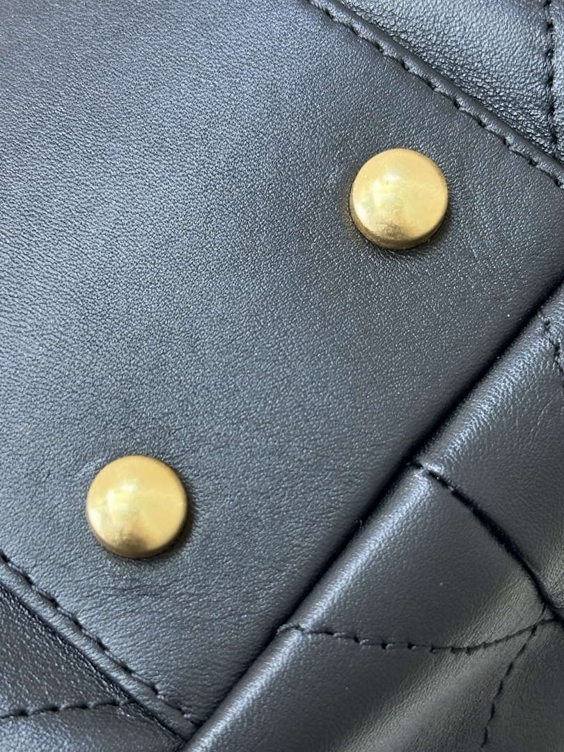 Chanel AS5466 25SS Large Shopping Bag  Calfskin & Gold-Tone Metal  Black