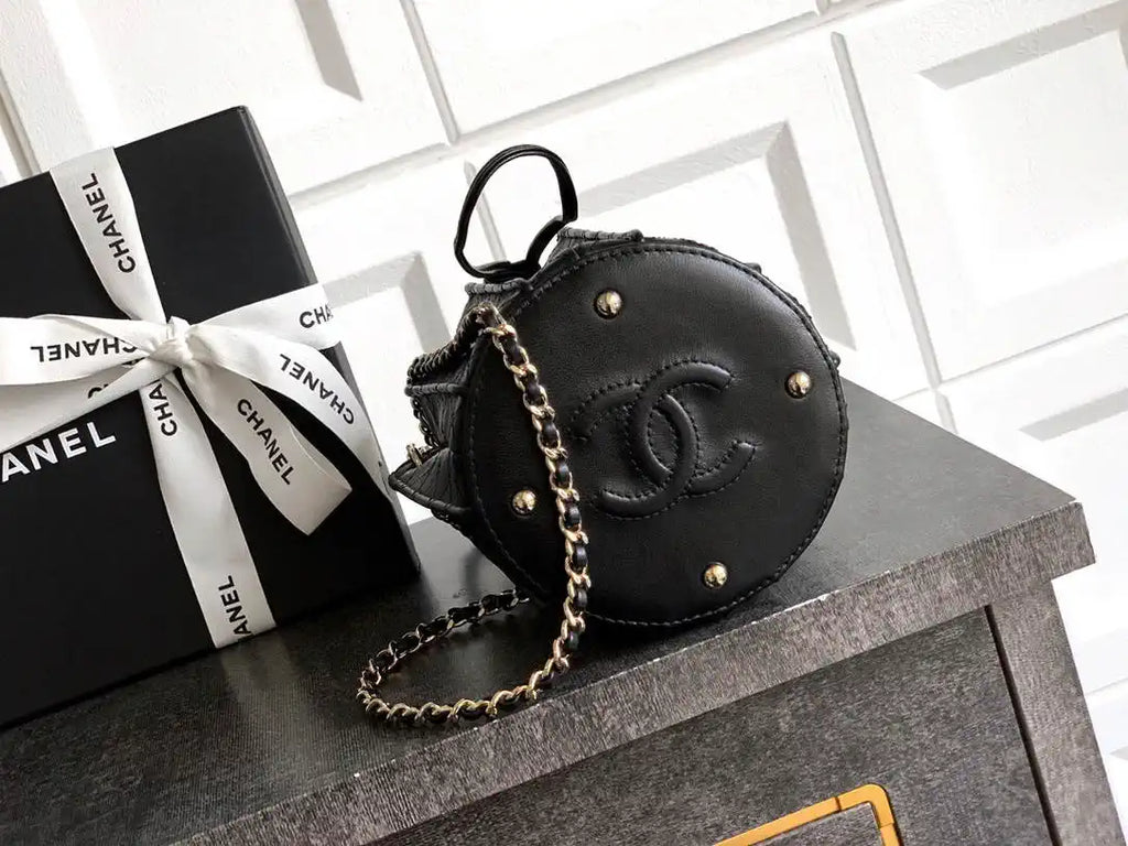 Chanel AS5486 Mini Bucket Bag Lambskin & Gold-Tone Metal Black