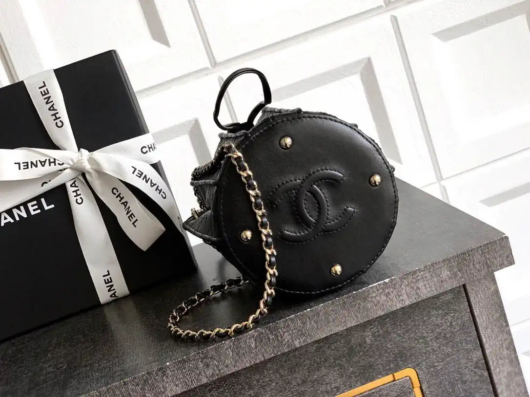 Chanel AS5486 Mini Bucket Bag Lambskin & Gold-Tone Metal Black