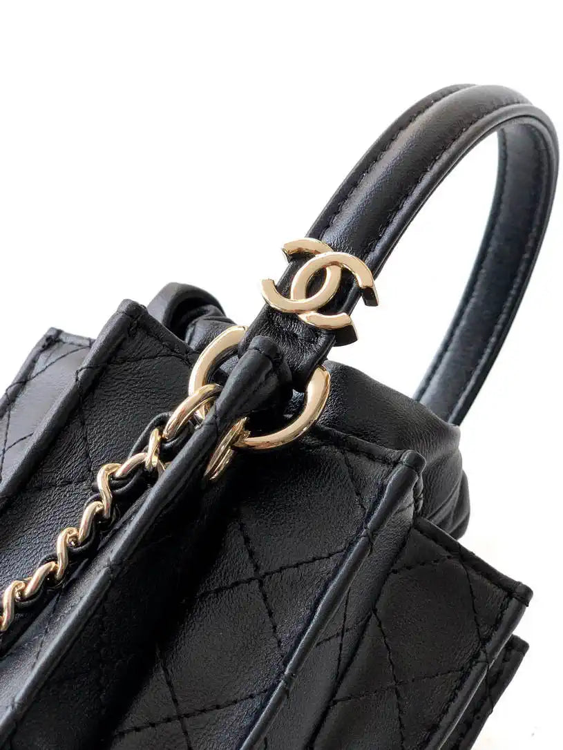 Chanel AS5486 Mini Bucket Bag Lambskin & Gold-Tone Metal Black